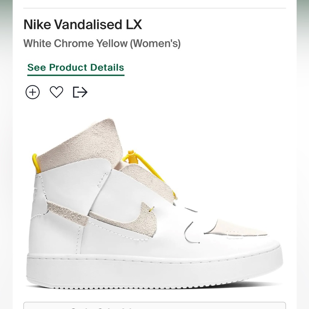 Nike Vandalised LX - White Chrome Yellow - High Top Airforce Sneaker